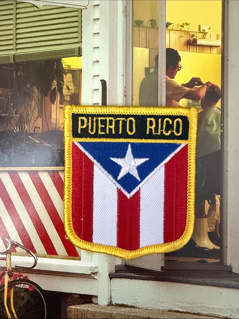 Puerto Rico Flag Embroidered Patch - Yellow Border